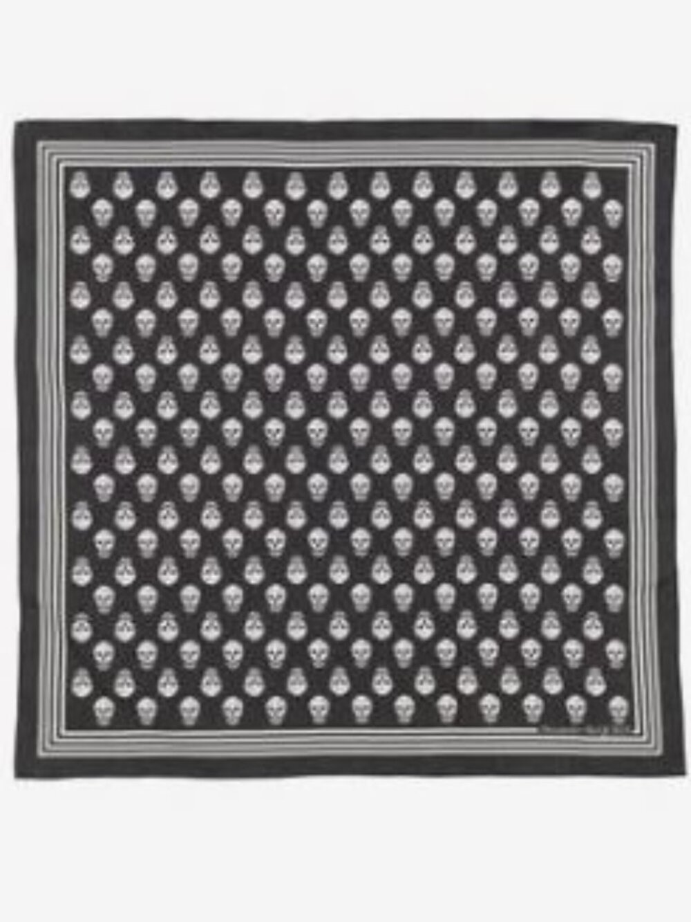 Alexander McQueen Small Bandana Scarf Black White - Picture 4 of 4